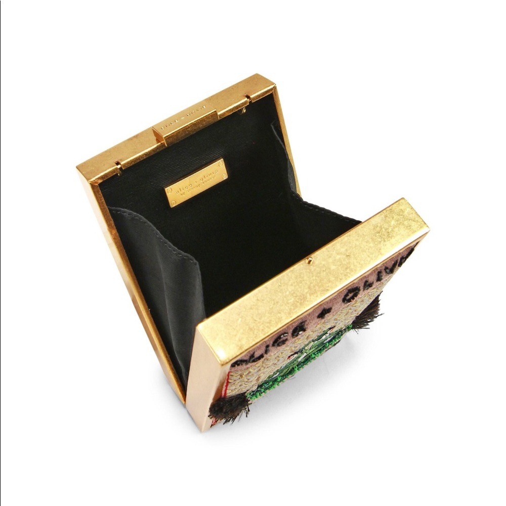 NWT SOLDOUT Alice+Olivia Sophia Twins Box Clutch - Picture 7 of 8